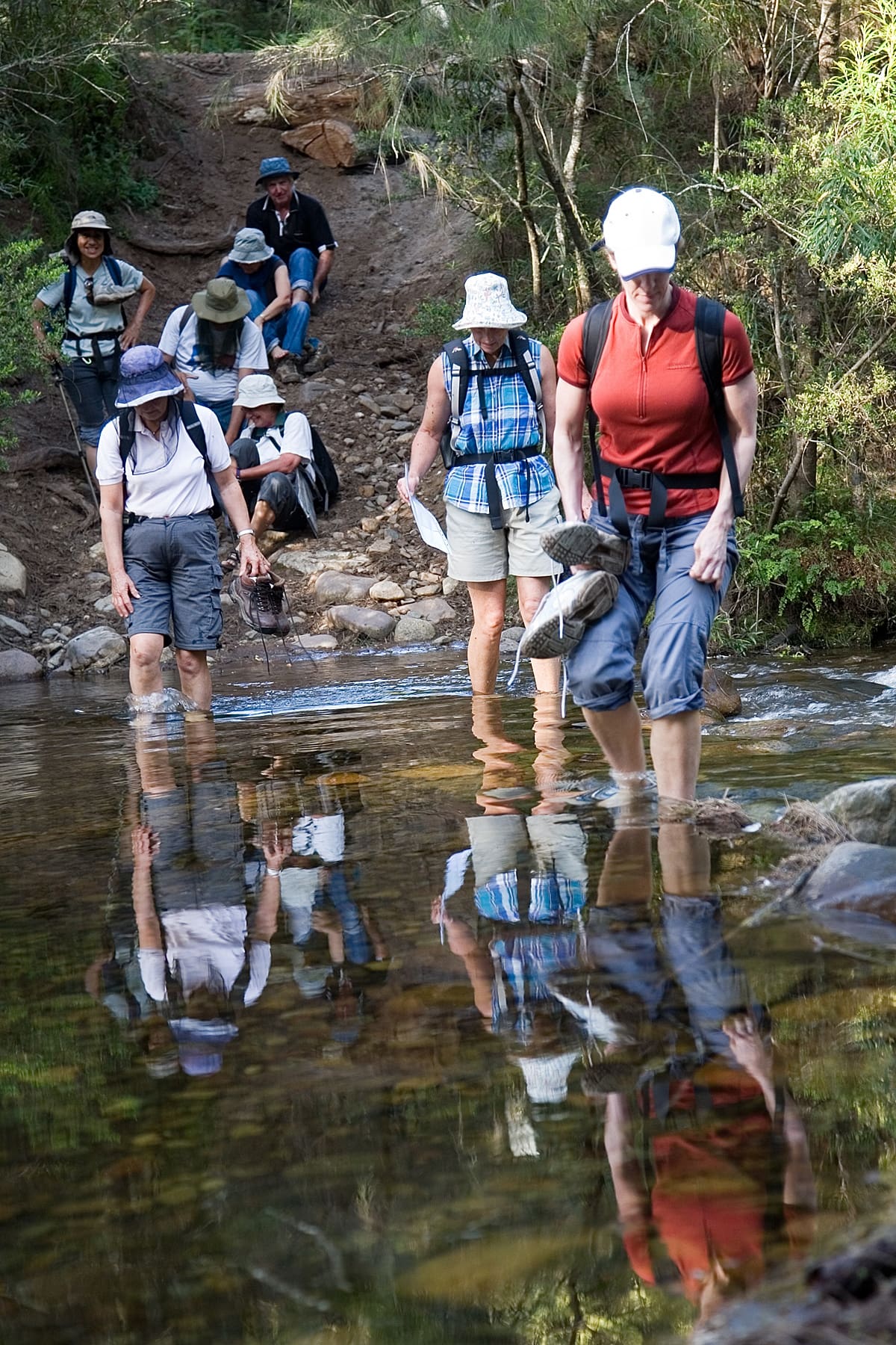 Walking river crossing near batemans bay